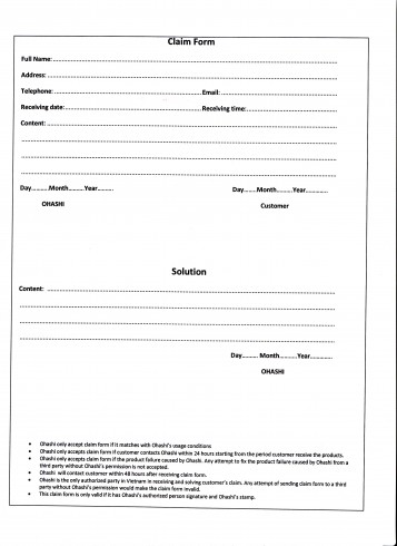 Claim form